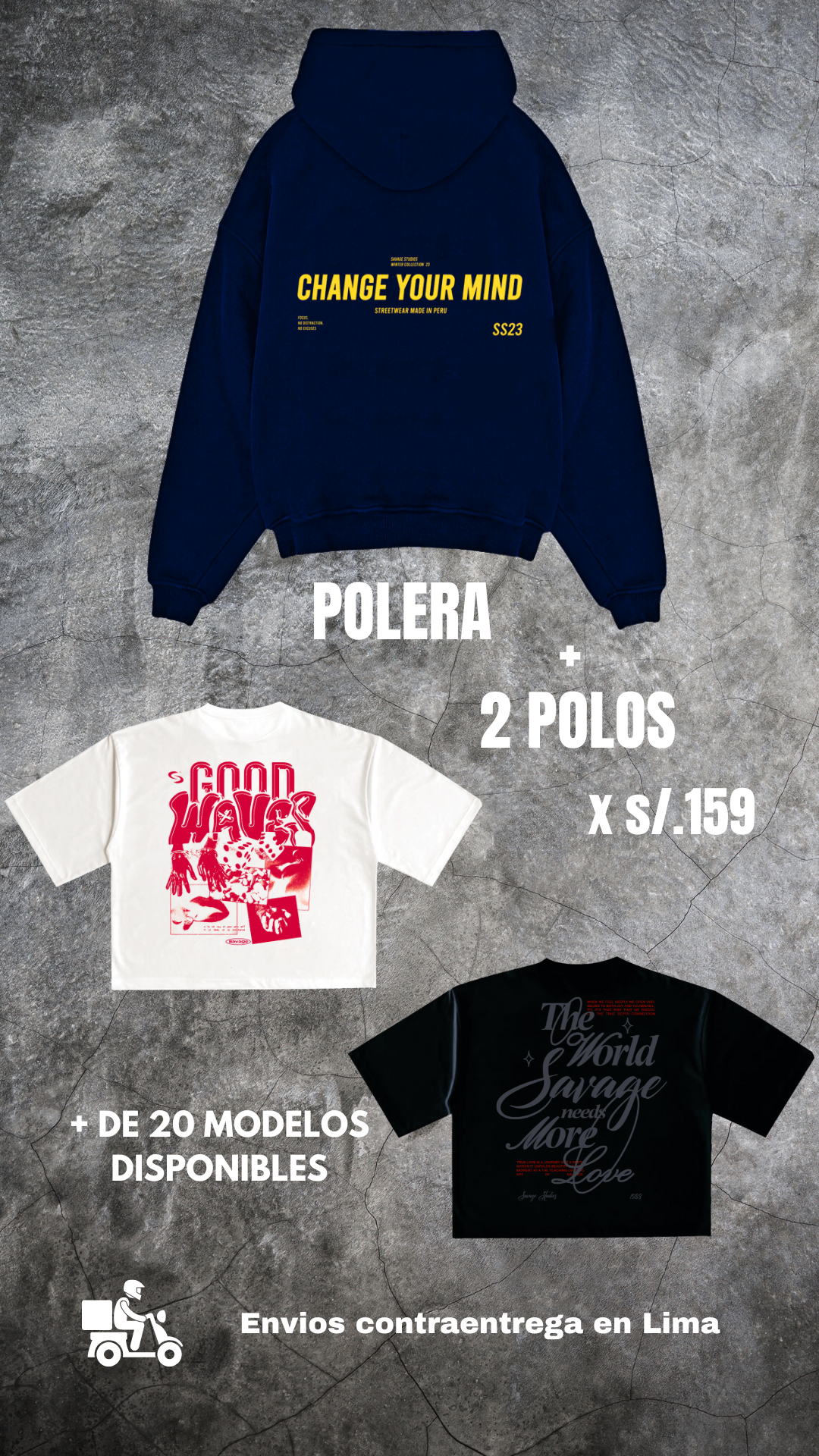 PACK POLERA + 2 POLOS X 169