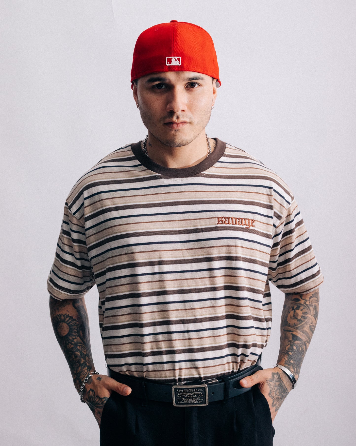 Polo marron stripes
