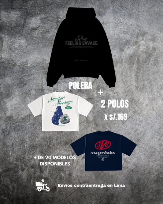 PACK POLERA + 2 POLOS X 169